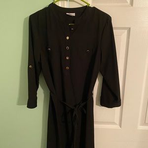 Black double pocket dress with gold buttons size 12